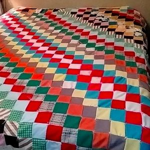 Vintage patchwork handmade quilt
